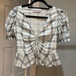 Finders Keepers ivory check top . New with tags & unworn